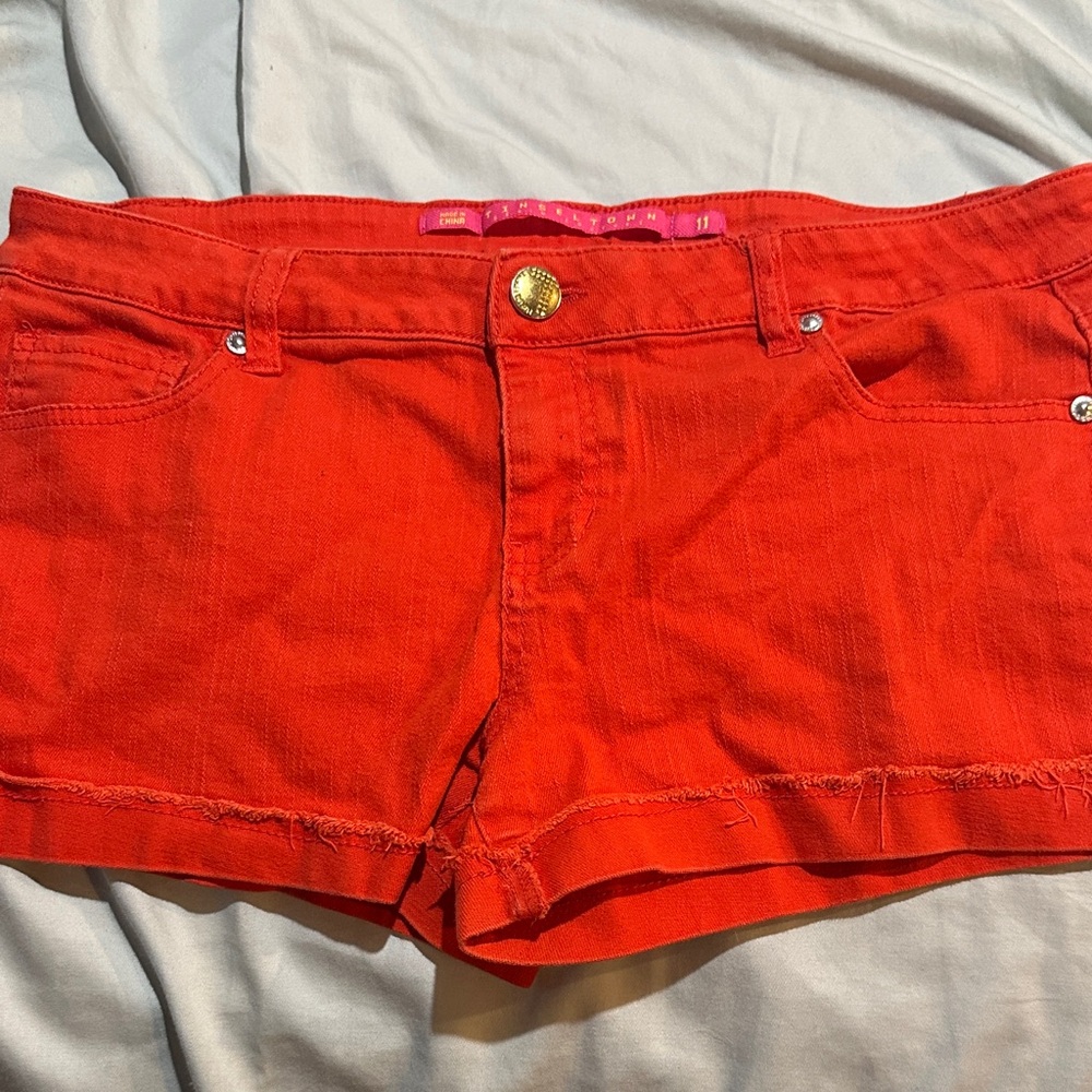Tinseltown Bright Red Denim Shorts